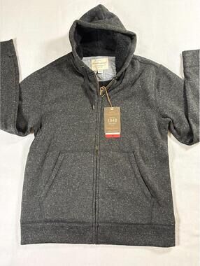 Sherpa Lined Hoodie Zip Jacket Weatherproof M Fits Like X Gray Fleece Workwear